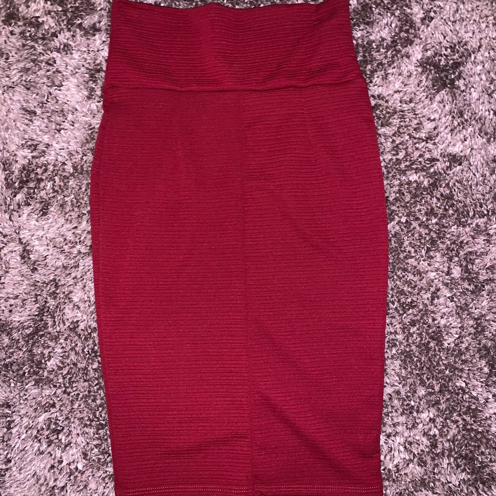 Burgundy Pencil Skirt